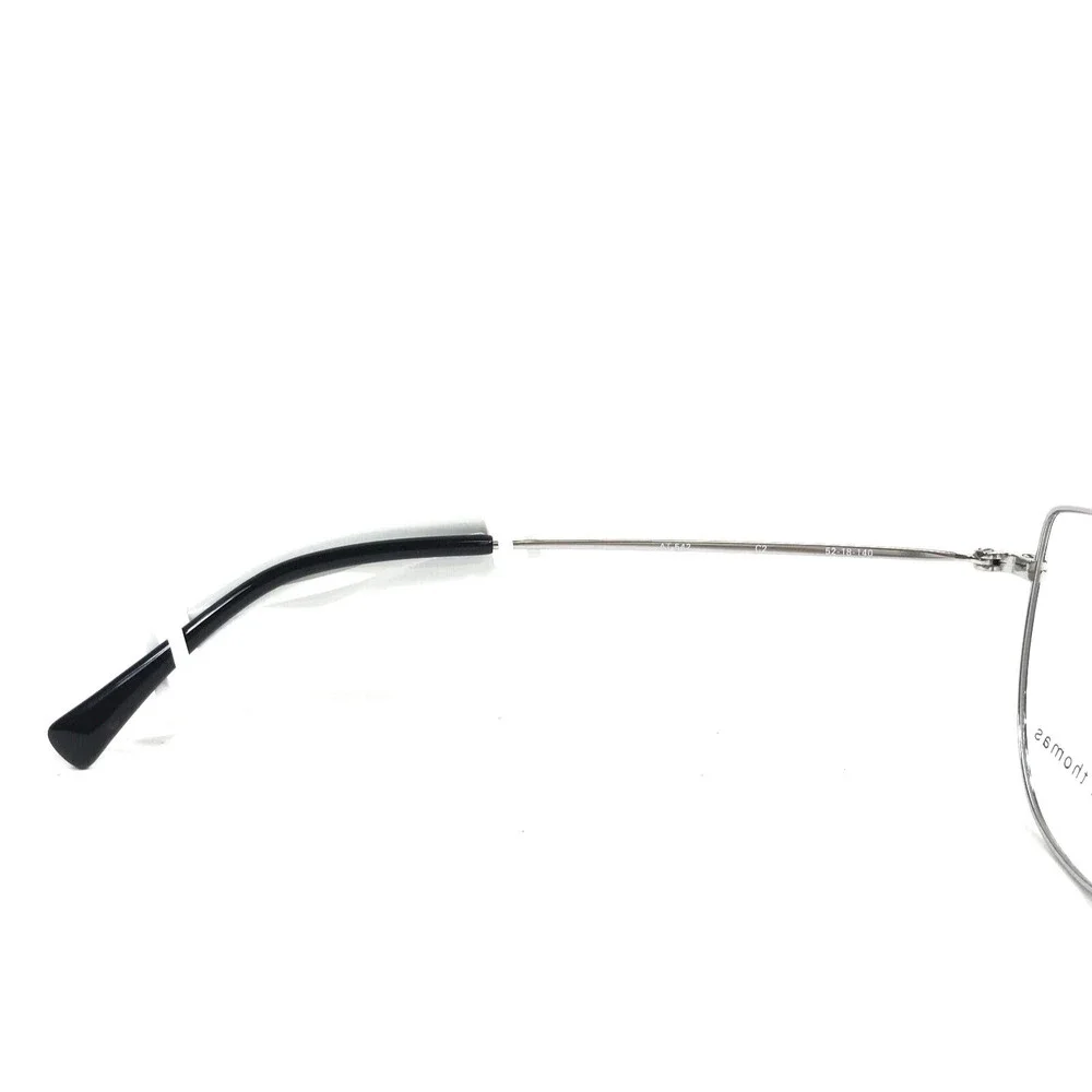 Adin Thomas Eyeglasses Frames AT-542 C2 Black Chrome Cat Eye Wire Rim 52-18-140